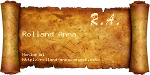 Rolland Anna névjegykártya